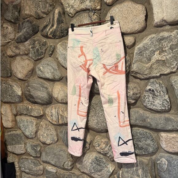 Anthropologie x Moglea Ultra High Rise Straight Slim Artistic Jeans Women's 27 - Picture 6 of 10